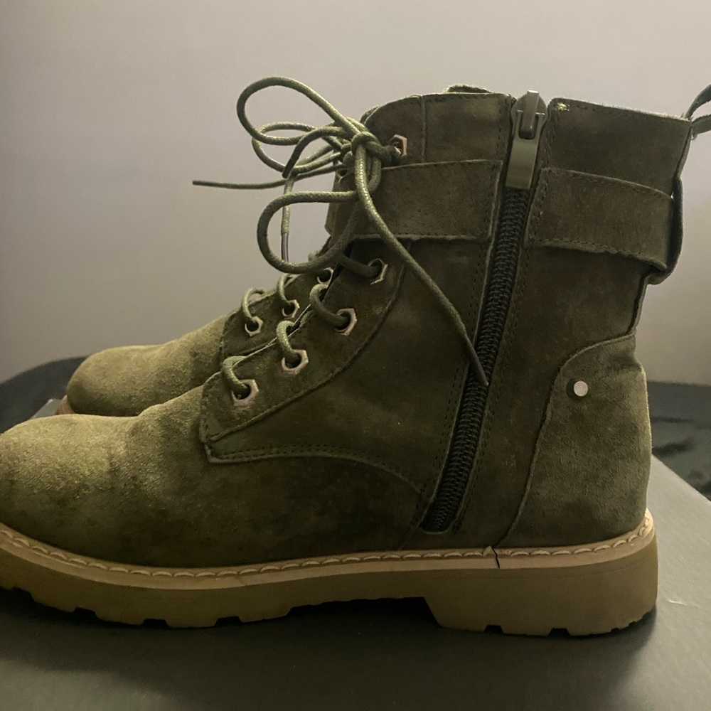 olive green suede boots